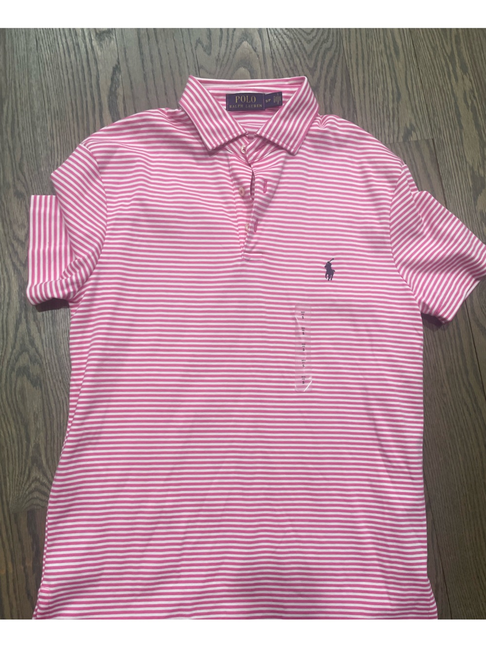 Ralph Lauren Pink & White Striped Polo Shirt